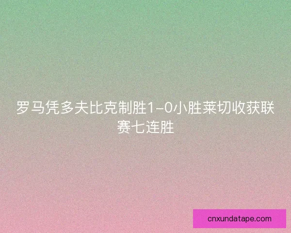 罗马凭多夫比克制胜1-0小胜莱切收获联赛七连胜